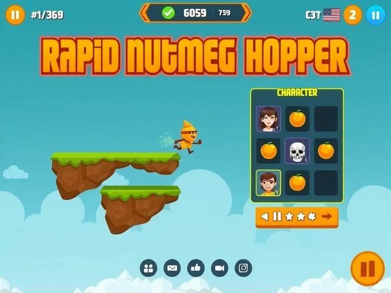 Rapid Nutmeg Hopper gameplay screenshot showing character hopping between platforms